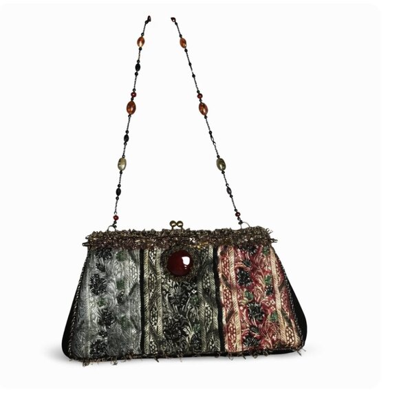 Vintage Mary Frances kisslock artsy shoulder bag handbag purse cabochon - Picture 9 of 9